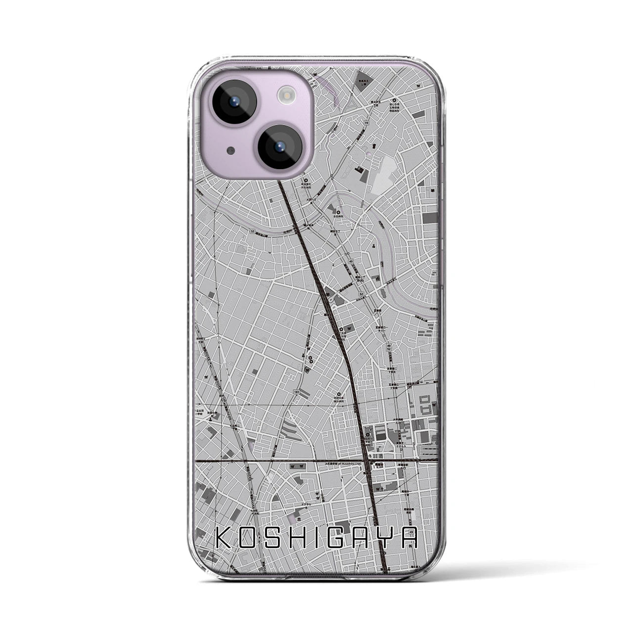 【越谷(埼玉県)】地図柄iPhoneケース(クリアタイプ)