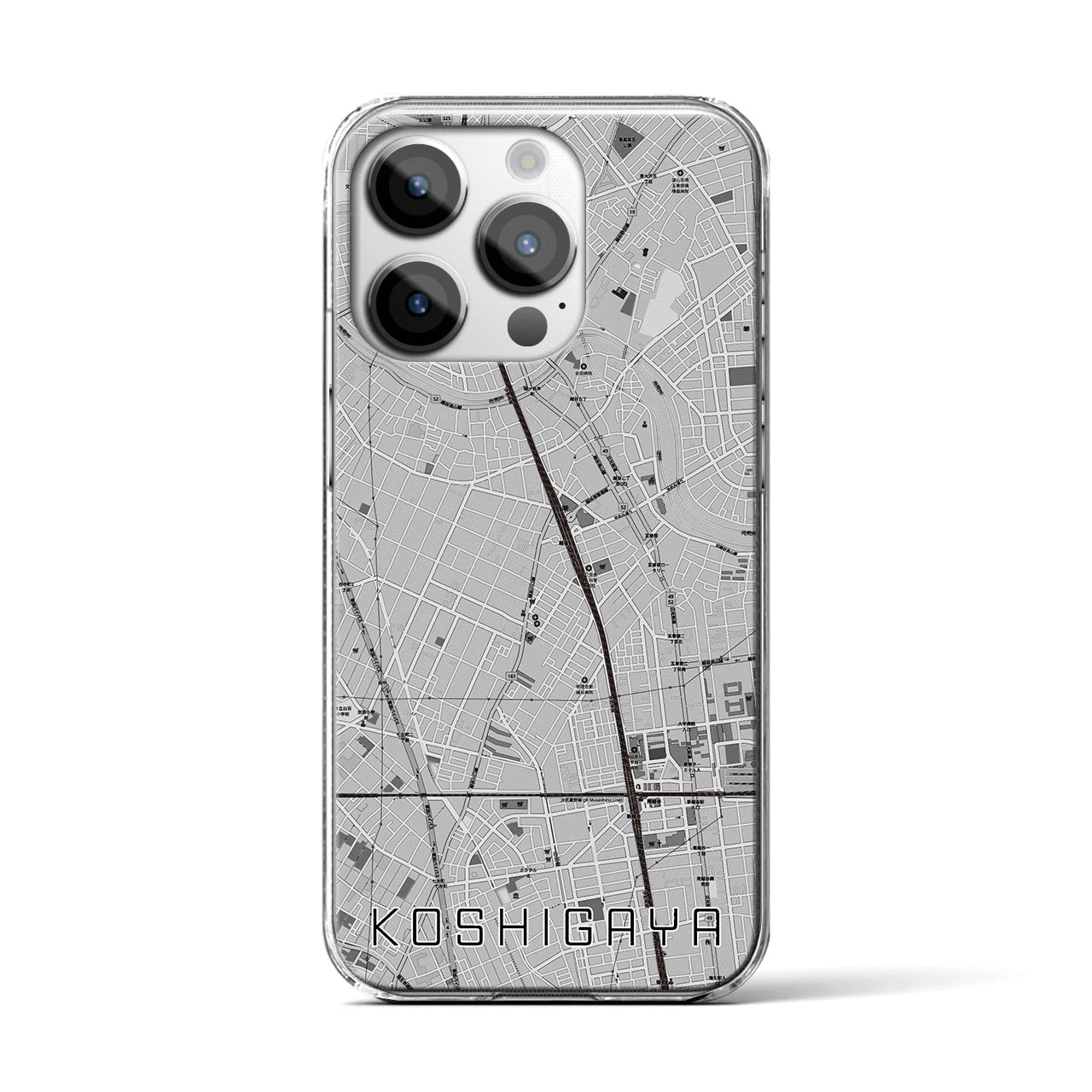 【越谷(埼玉県)】地図柄iPhoneケース(クリアタイプ)