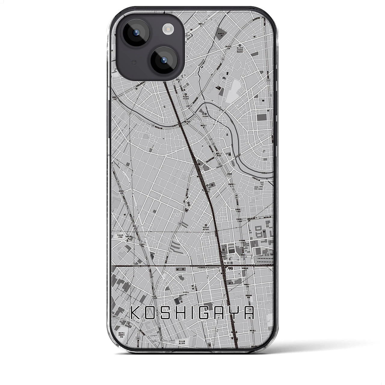 【越谷(埼玉県)】地図柄iPhoneケース(クリアタイプ)