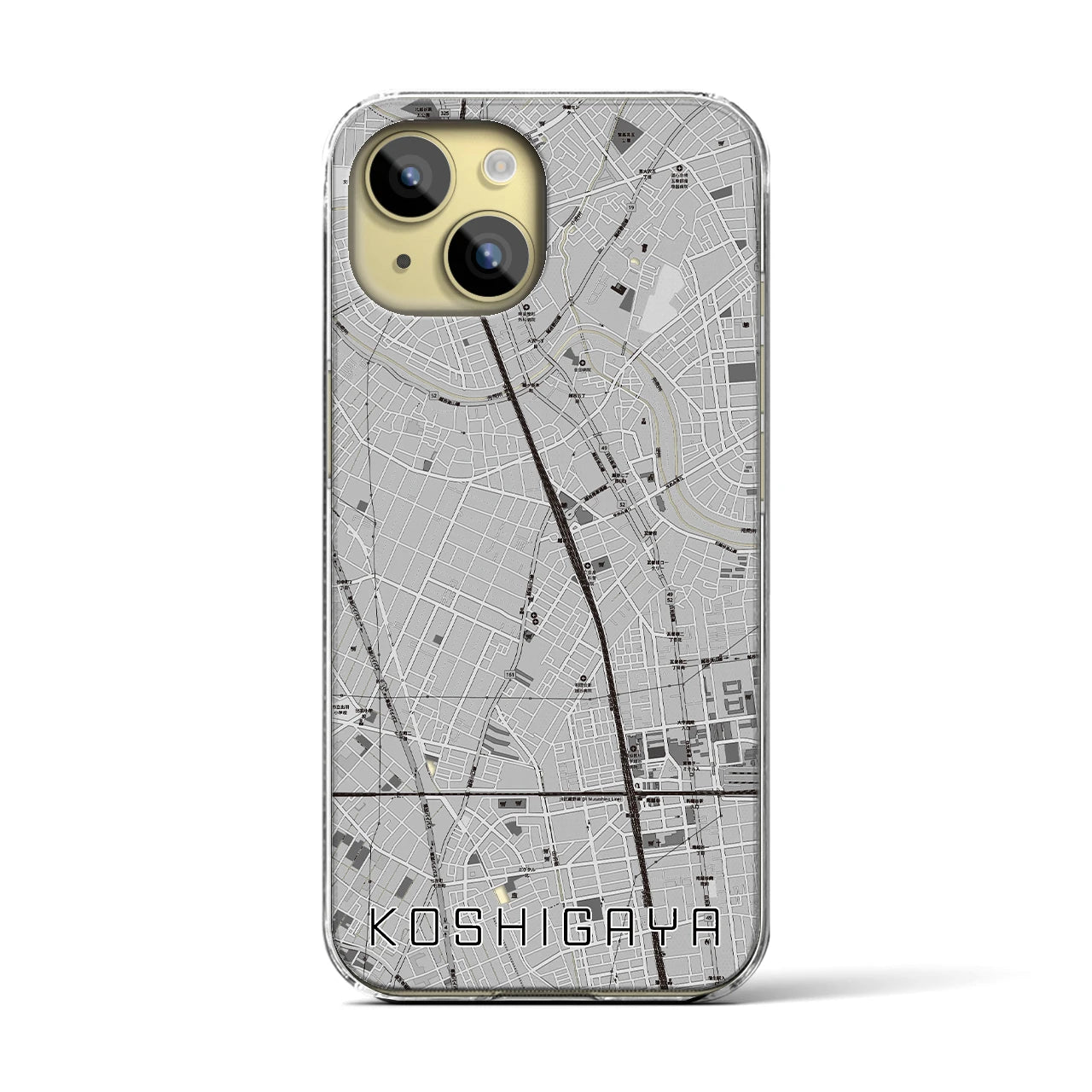 【越谷(埼玉県)】地図柄iPhoneケース(クリアタイプ)