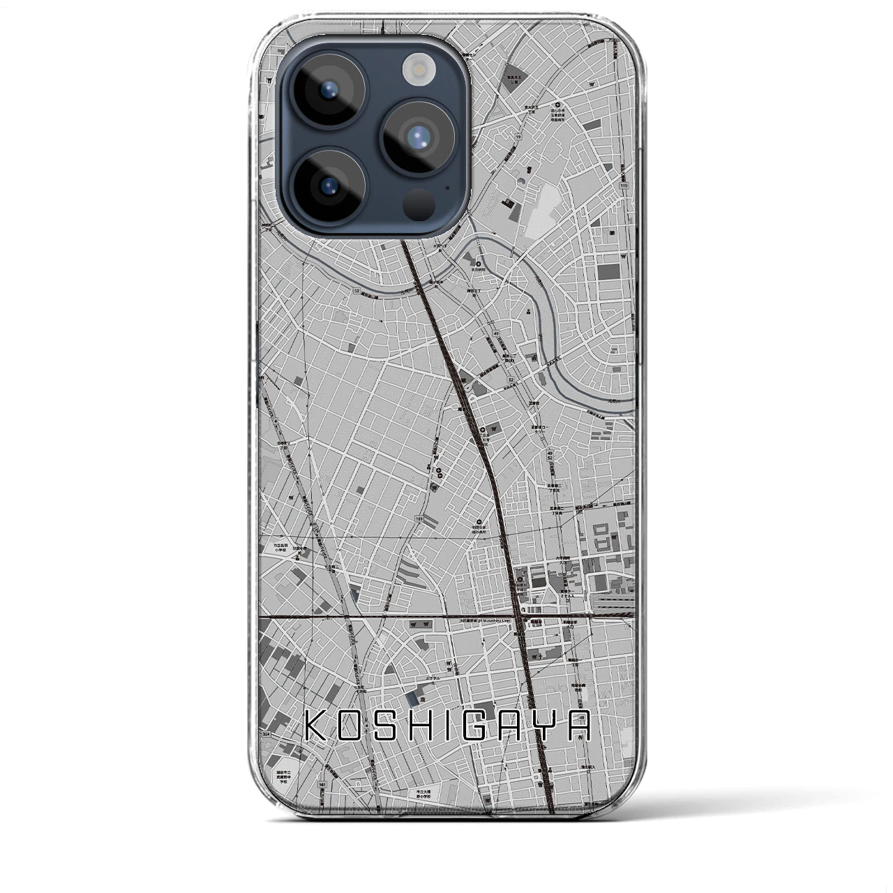 【越谷(埼玉県)】地図柄iPhoneケース(クリアタイプ)