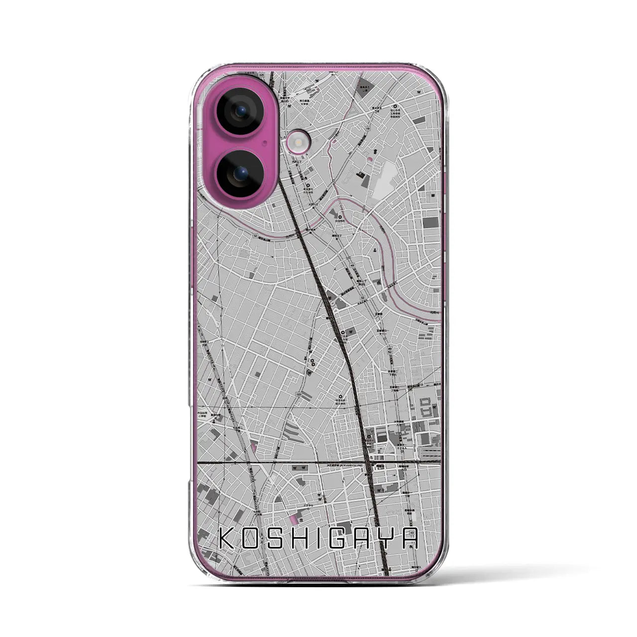 【越谷(埼玉県)】地図柄iPhoneケース(クリアタイプ)