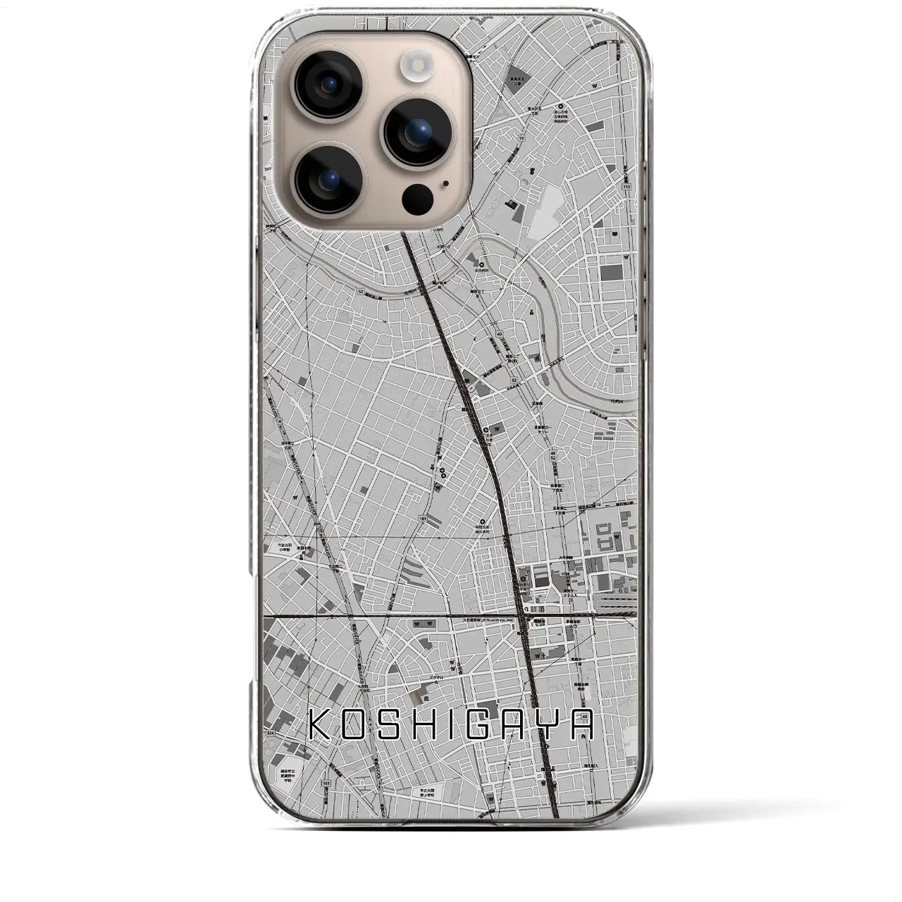 【越谷(埼玉県)】地図柄iPhoneケース(クリアタイプ)