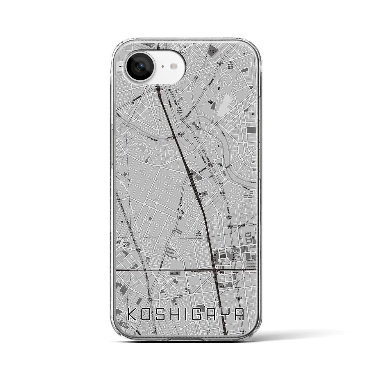 【越谷(埼玉県)】地図柄iPhoneケース(クリアタイプ)