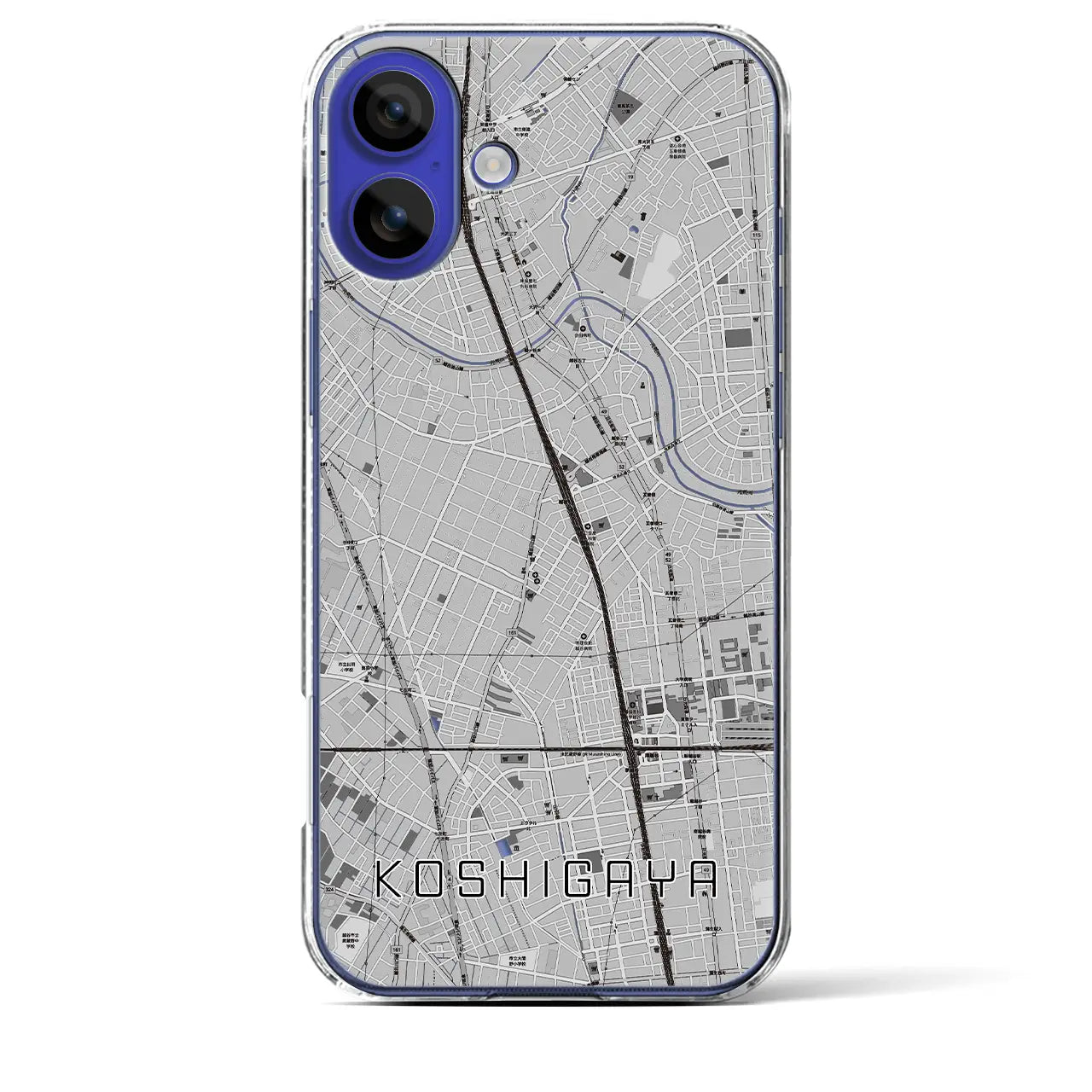 【越谷(埼玉県)】地図柄iPhoneケース(クリアタイプ)