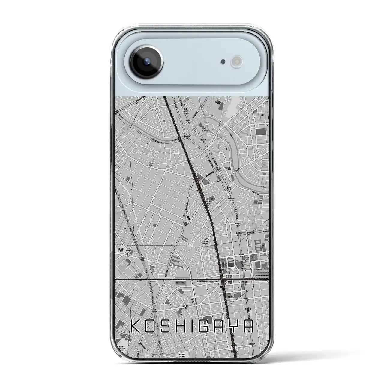 【越谷(埼玉県)】地図柄iPhoneケース(クリアタイプ)