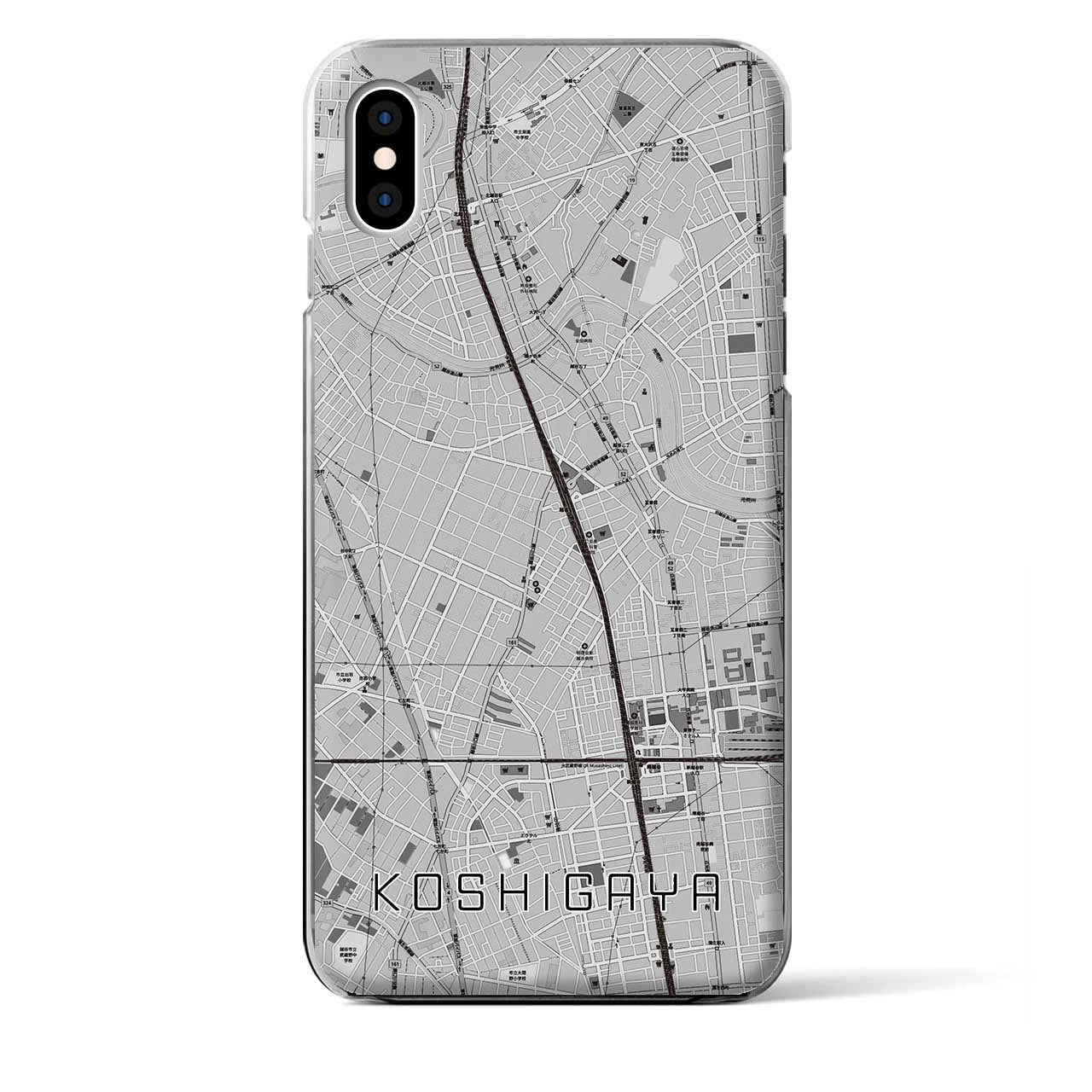 【越谷(埼玉県)】地図柄iPhoneケース(クリアタイプ)