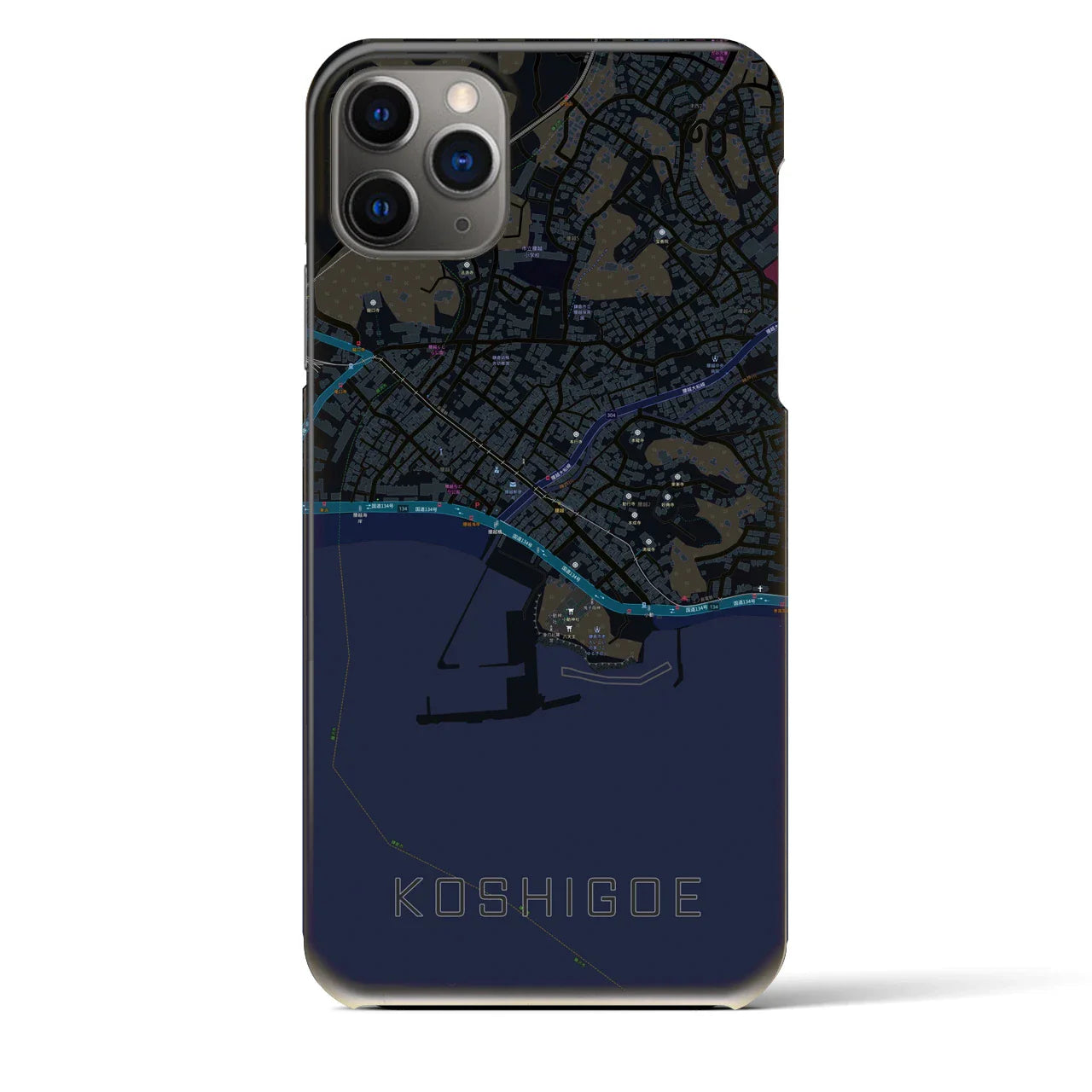 【腰越(神奈川県)】地図柄iPhoneケース(バックカバータイプ)