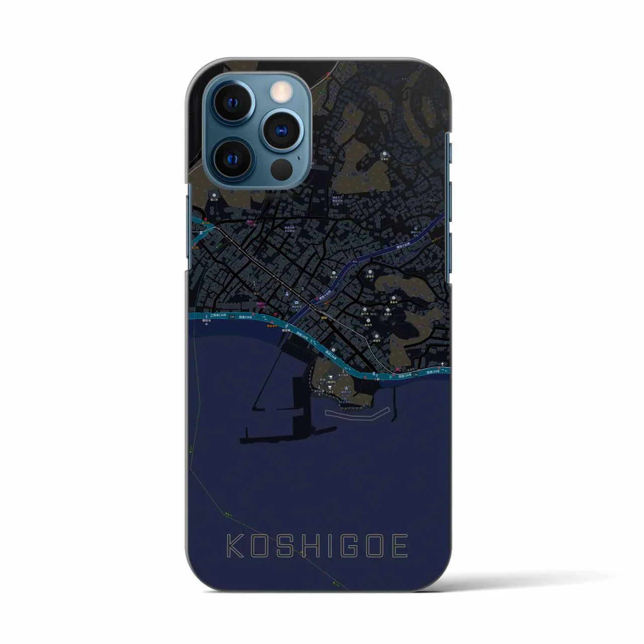 【腰越(神奈川県)】地図柄iPhoneケース(バックカバータイプ)