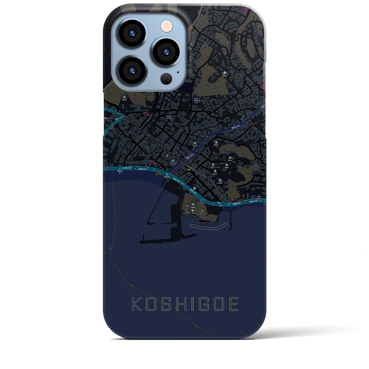 【腰越(神奈川県)】地図柄iPhoneケース(バックカバータイプ)