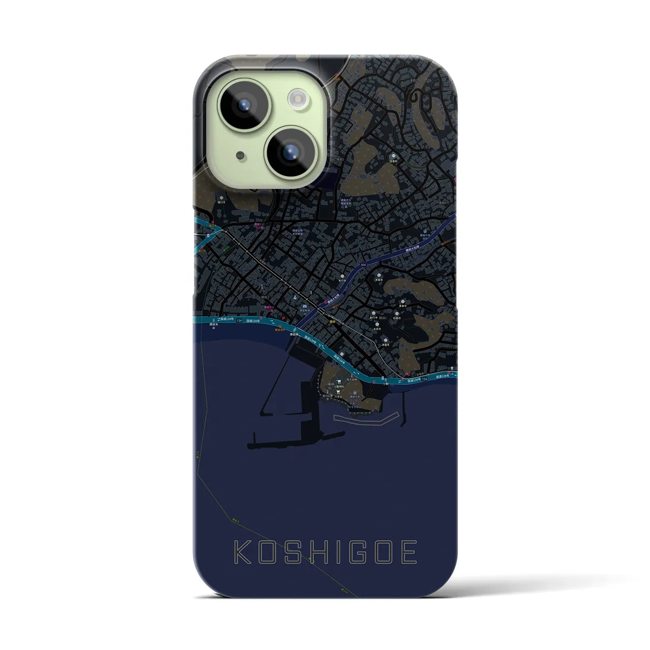 【腰越(神奈川県)】地図柄iPhoneケース(バックカバータイプ)
