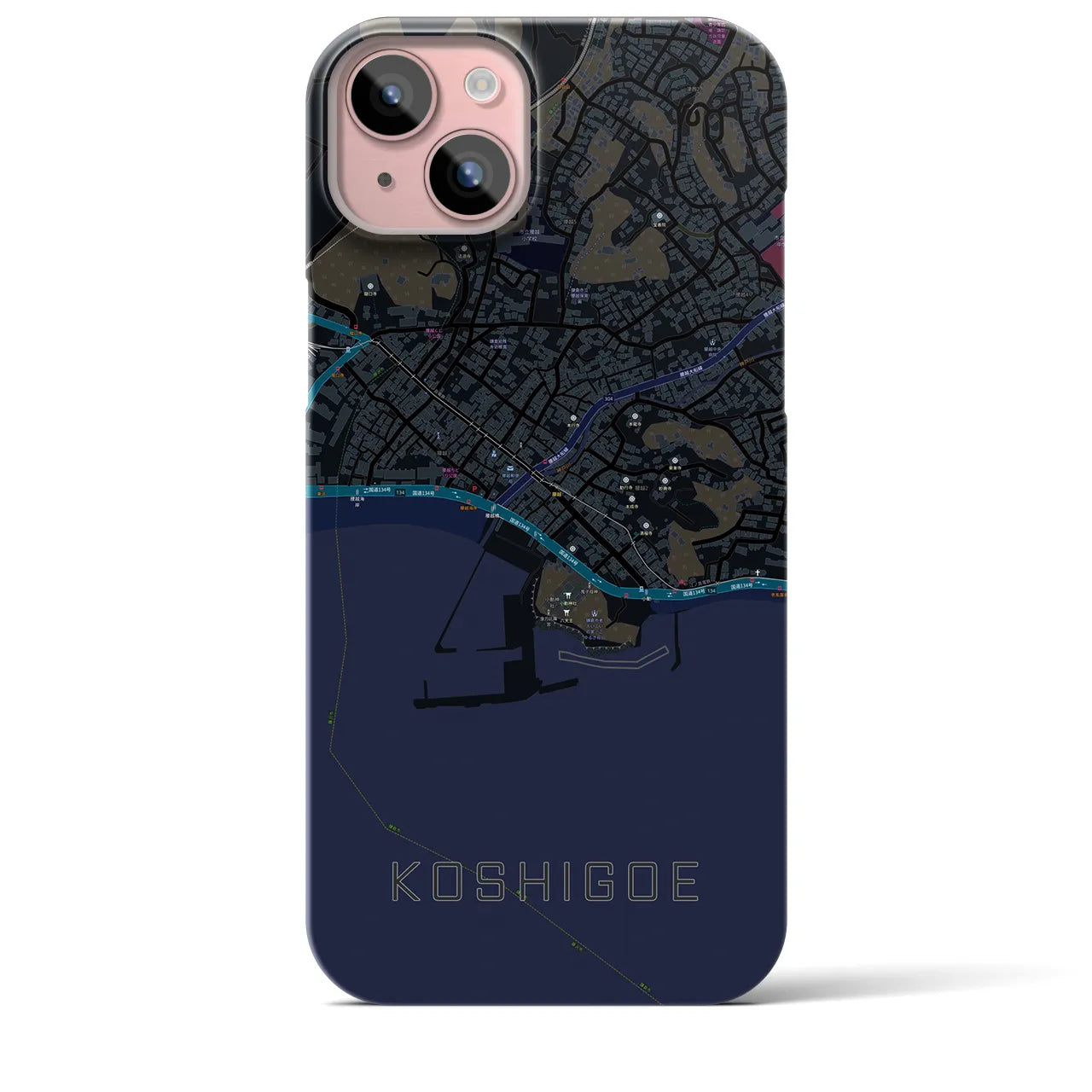 【腰越(神奈川県)】地図柄iPhoneケース(バックカバータイプ)