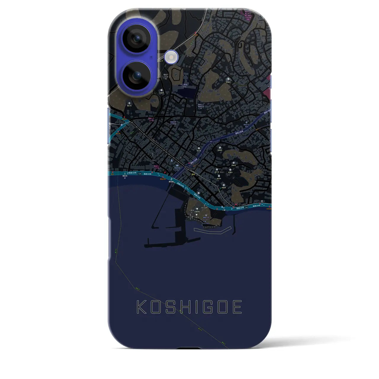 【腰越(神奈川県)】地図柄iPhoneケース(バックカバータイプ)