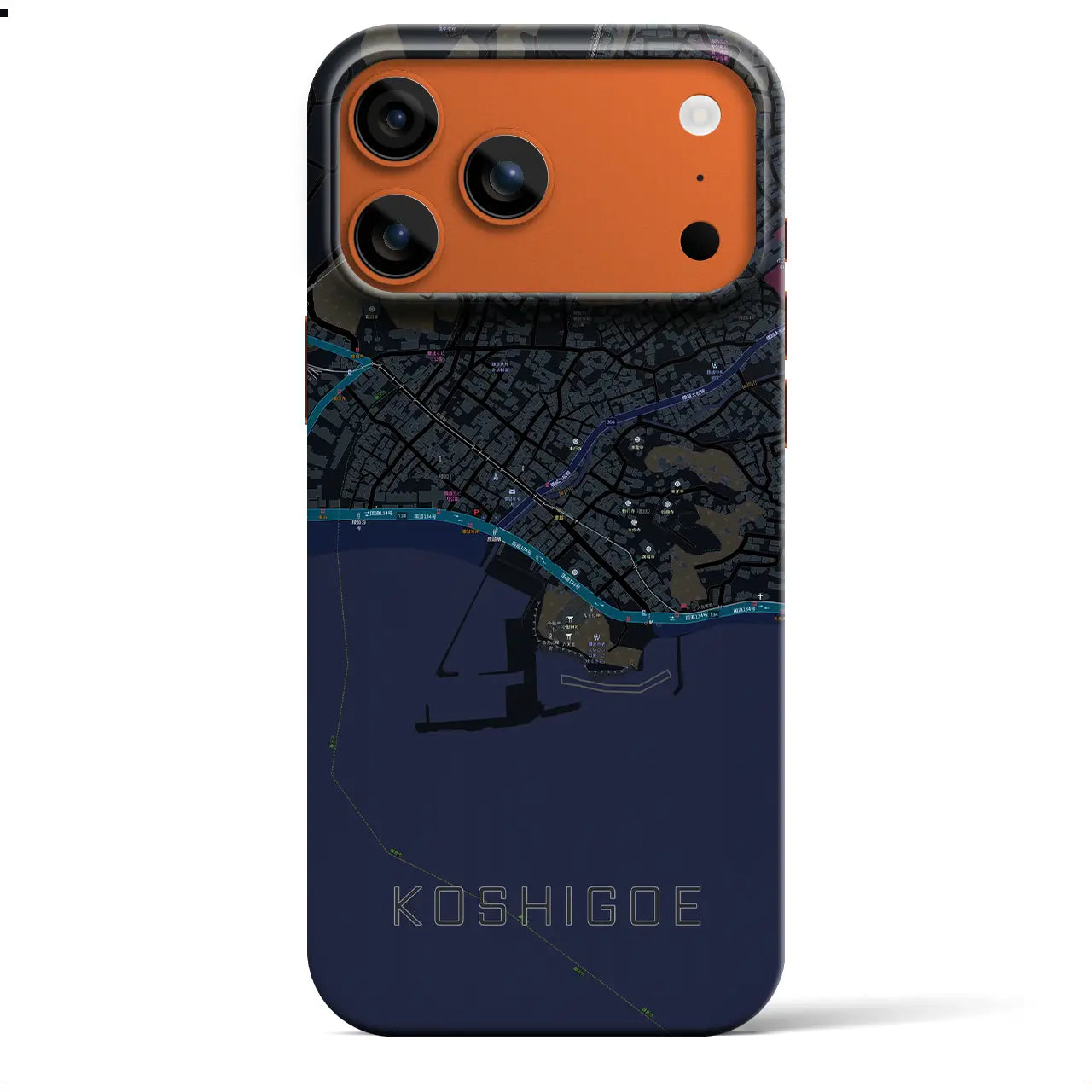 【腰越(神奈川県)】地図柄iPhoneケース(バックカバータイプ)