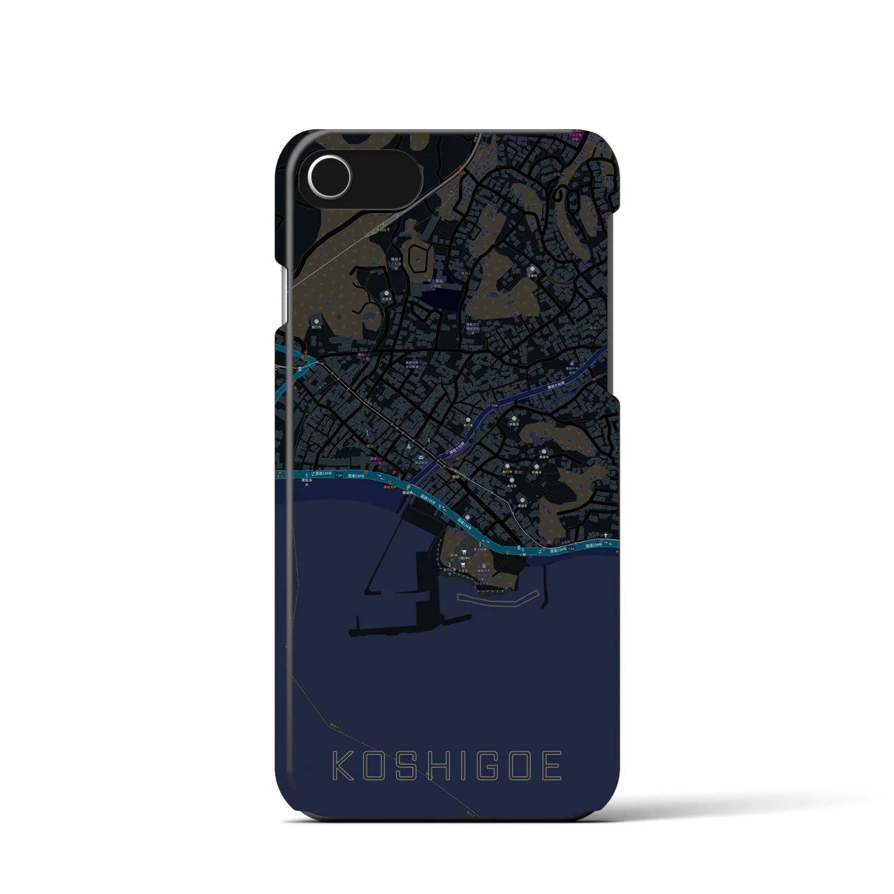 【腰越(神奈川県)】地図柄iPhoneケース(バックカバータイプ)