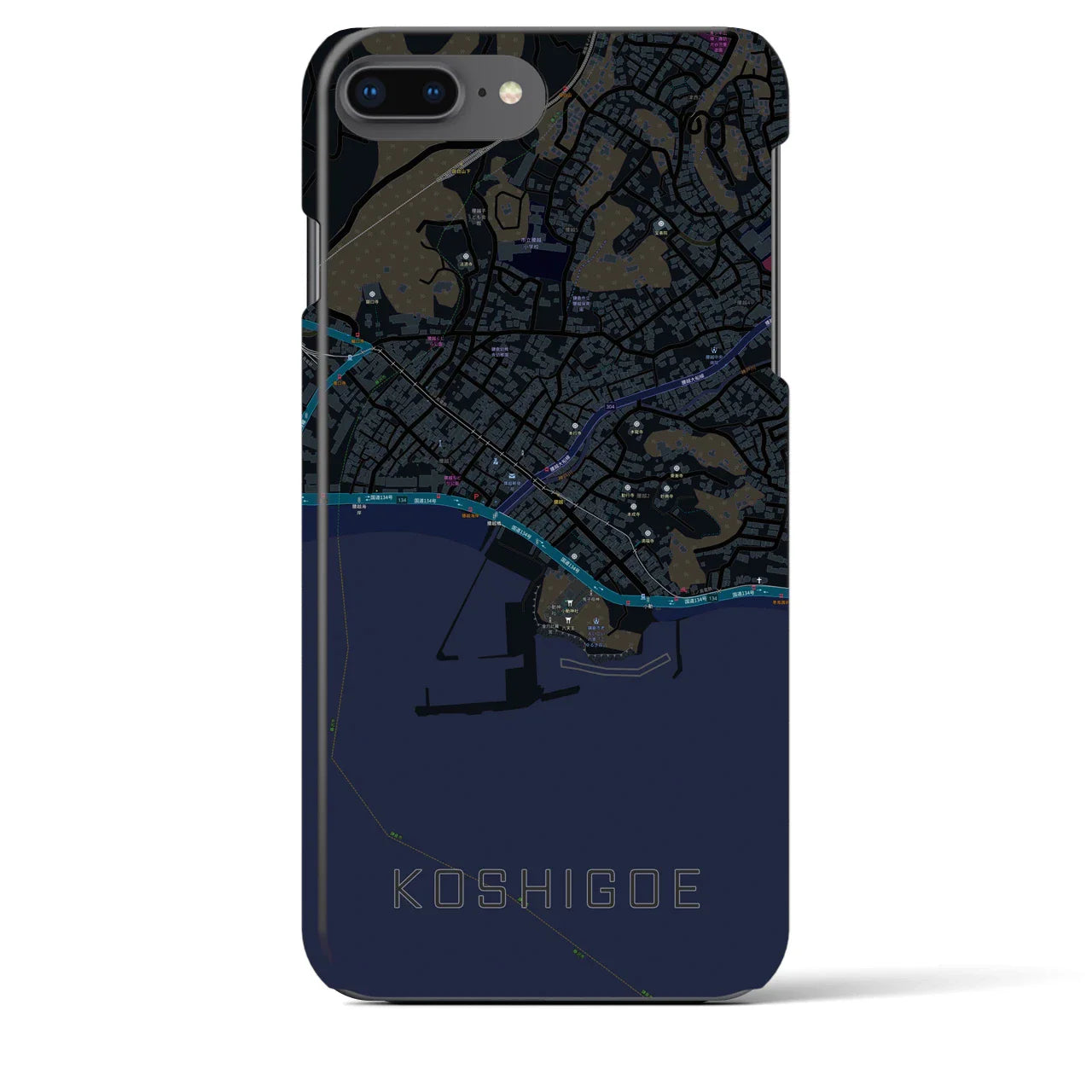 【腰越(神奈川県)】地図柄iPhoneケース(バックカバータイプ)