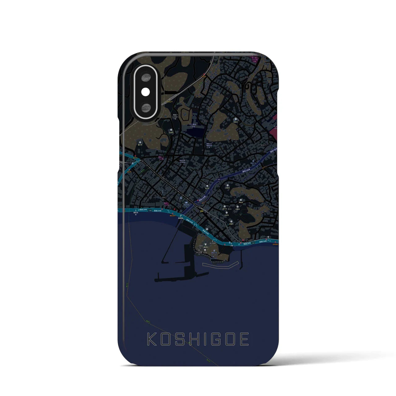 【腰越(神奈川県)】地図柄iPhoneケース(バックカバータイプ)