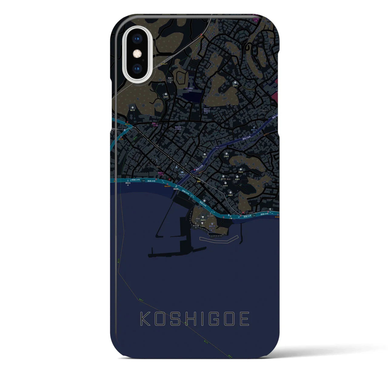 【腰越(神奈川県)】地図柄iPhoneケース(バックカバータイプ)