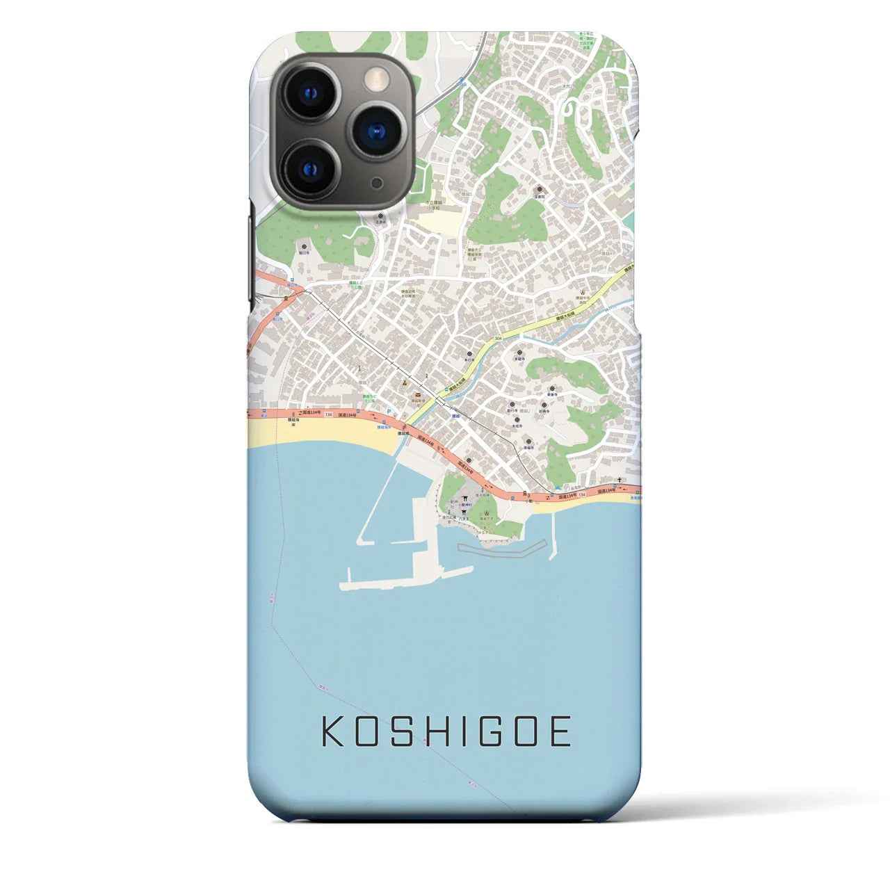 【腰越(神奈川県)】地図柄iPhoneケース(バックカバータイプ)