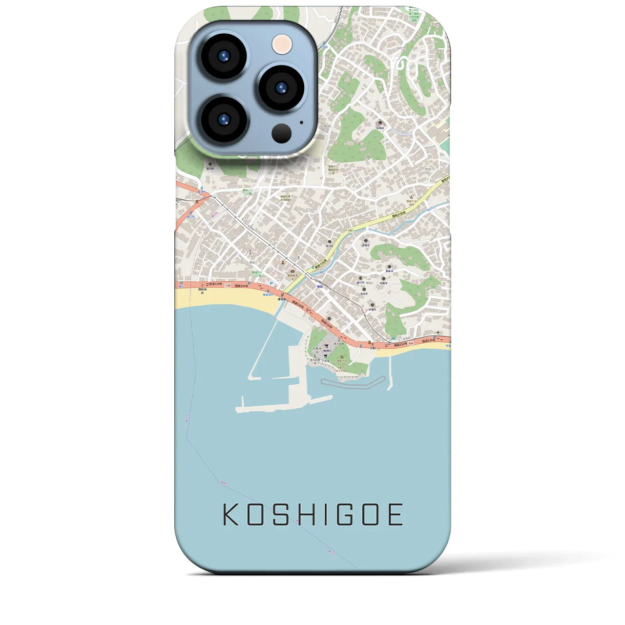 【腰越(神奈川県)】地図柄iPhoneケース(バックカバータイプ)