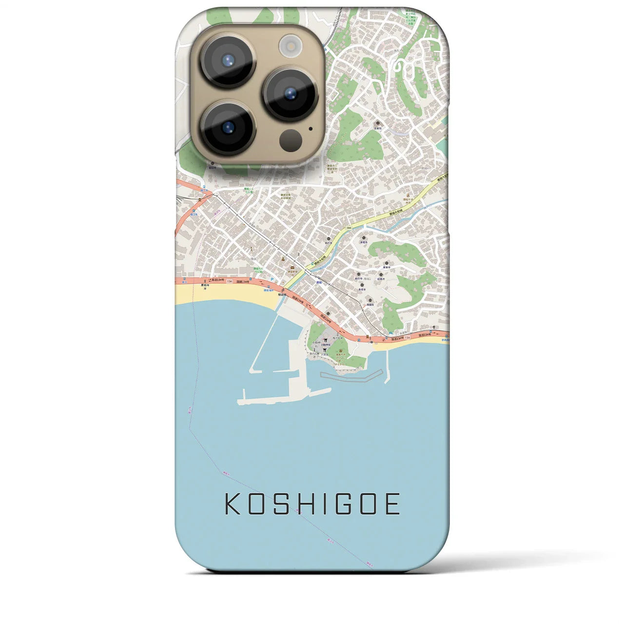 【腰越(神奈川県)】地図柄iPhoneケース(バックカバータイプ)