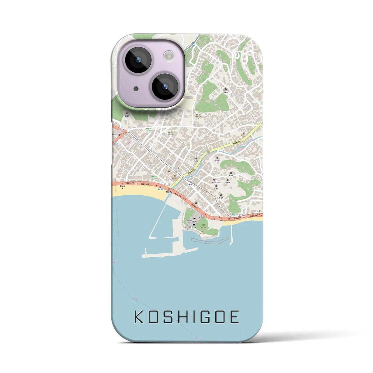 【腰越(神奈川県)】地図柄iPhoneケース(バックカバータイプ)
