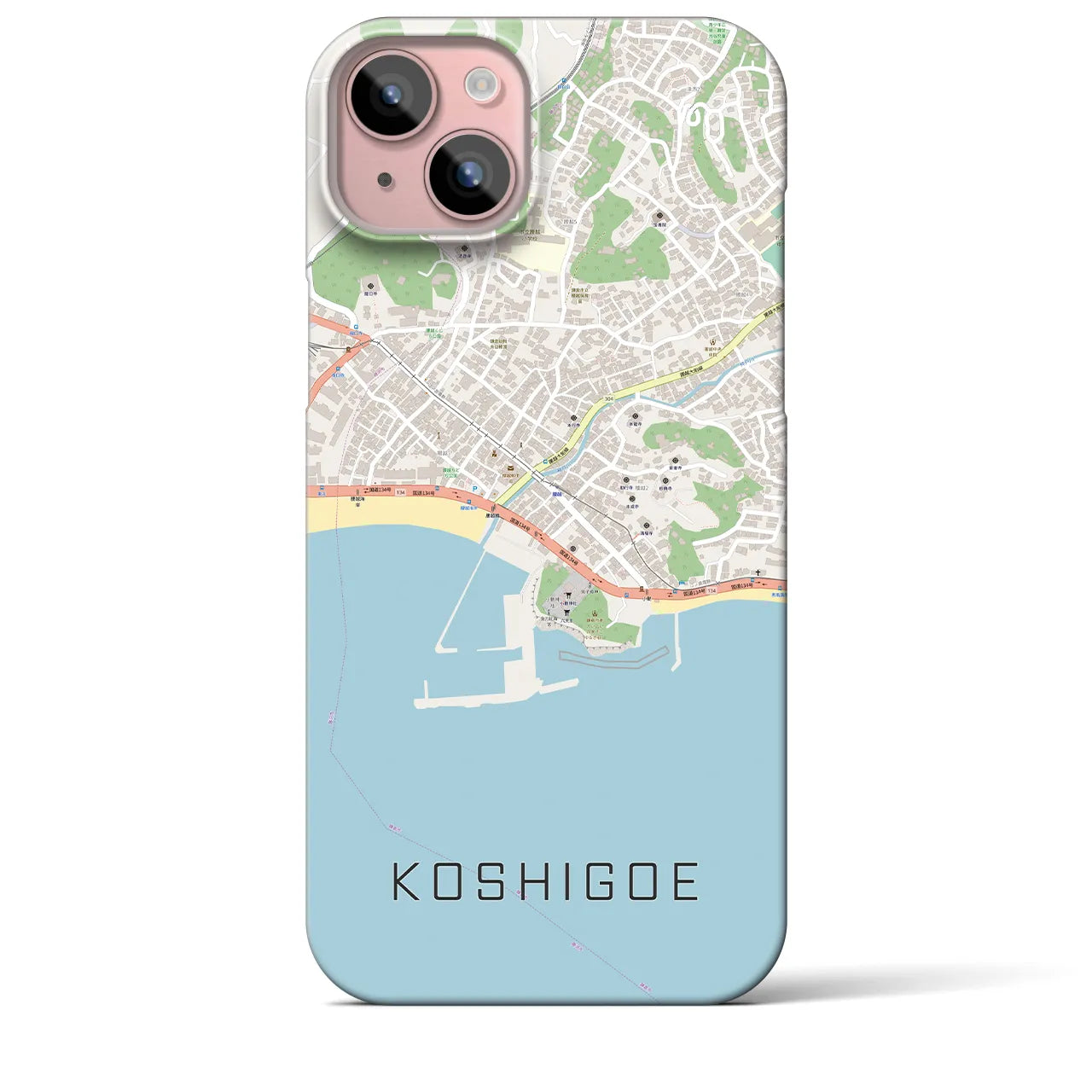 【腰越(神奈川県)】地図柄iPhoneケース(バックカバータイプ)