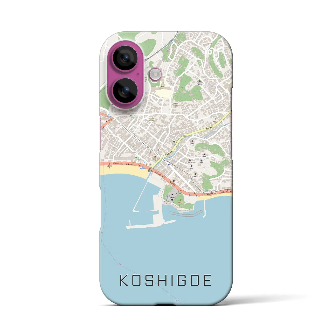 【腰越(神奈川県)】地図柄iPhoneケース(バックカバータイプ)