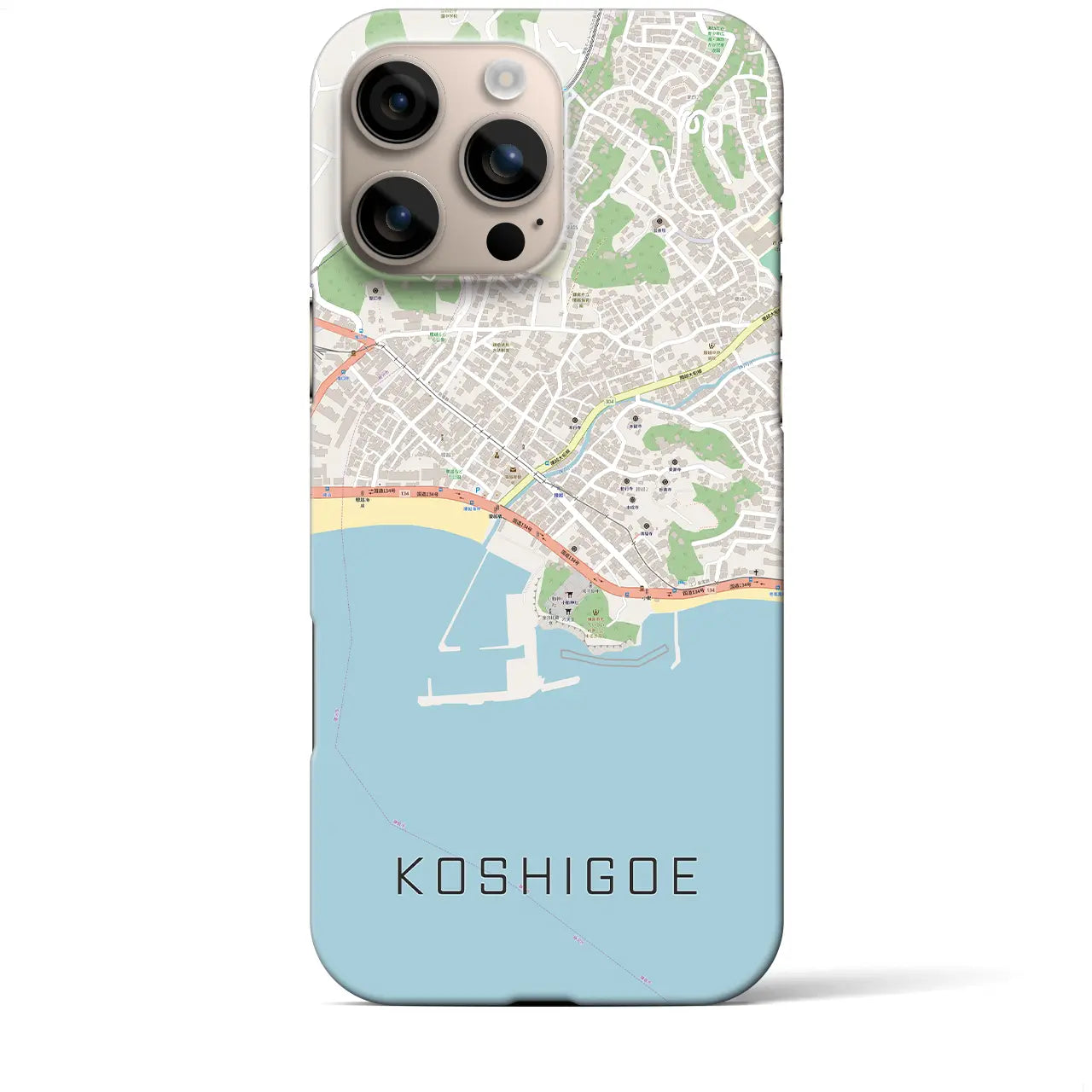 【腰越(神奈川県)】地図柄iPhoneケース(バックカバータイプ)