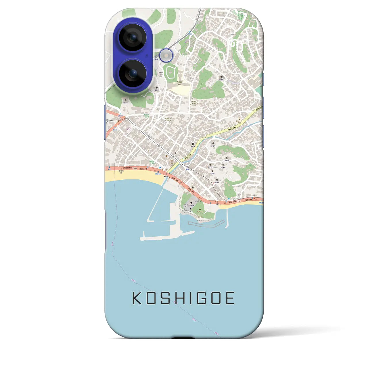 【腰越(神奈川県)】地図柄iPhoneケース(バックカバータイプ)ナチュラル・iPhone 16 Pro Max 用