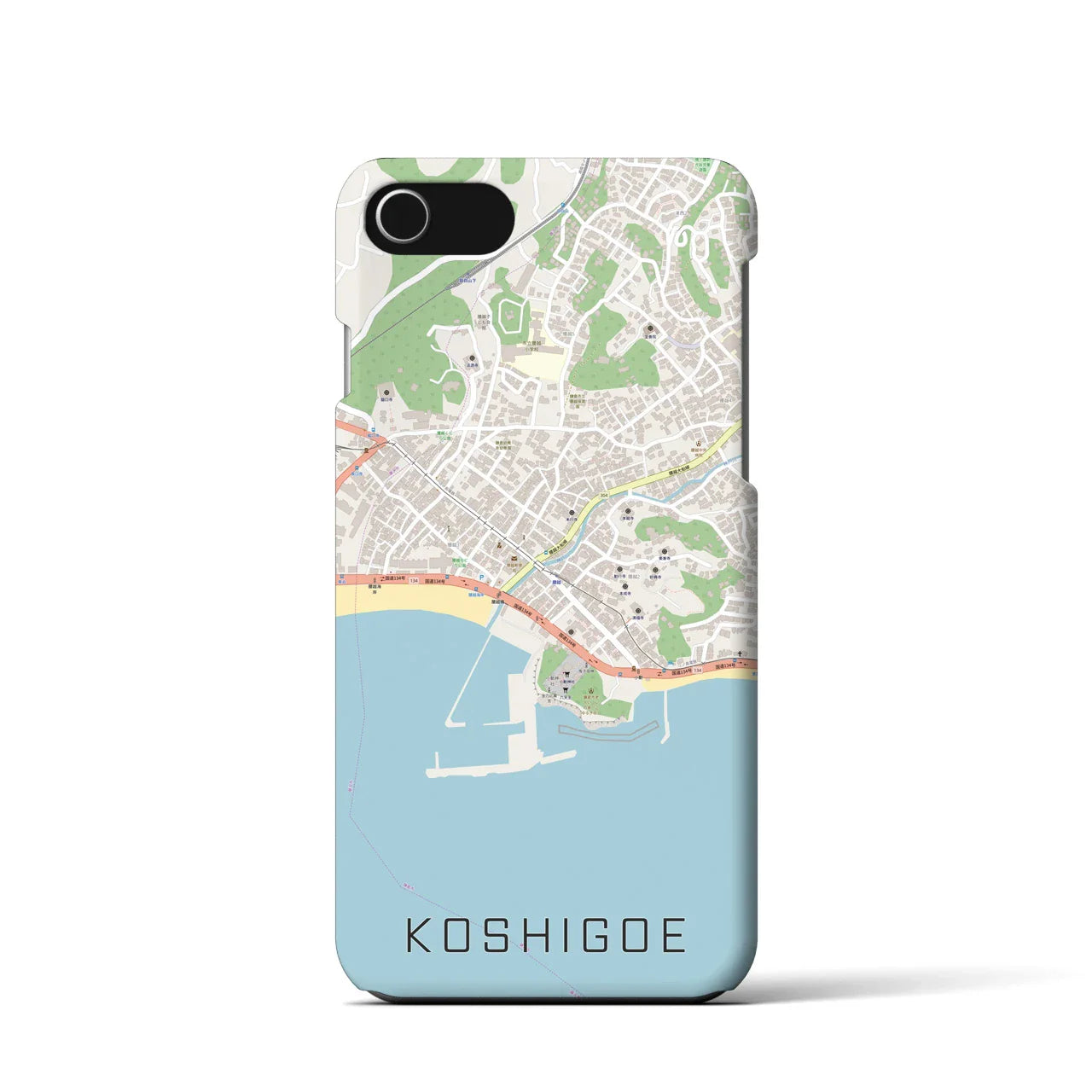 【腰越(神奈川県)】地図柄iPhoneケース(バックカバータイプ)