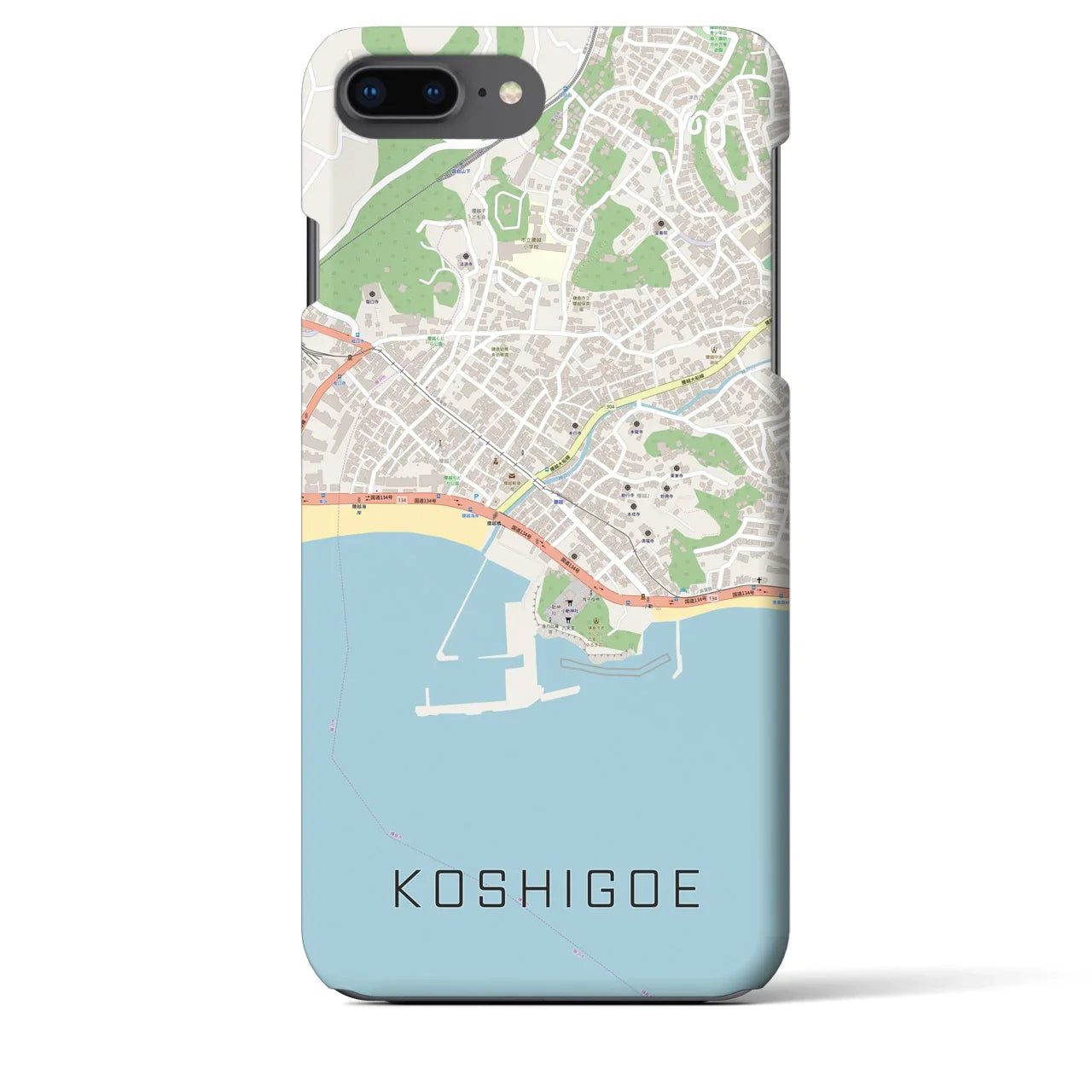 【腰越(神奈川県)】地図柄iPhoneケース(バックカバータイプ)