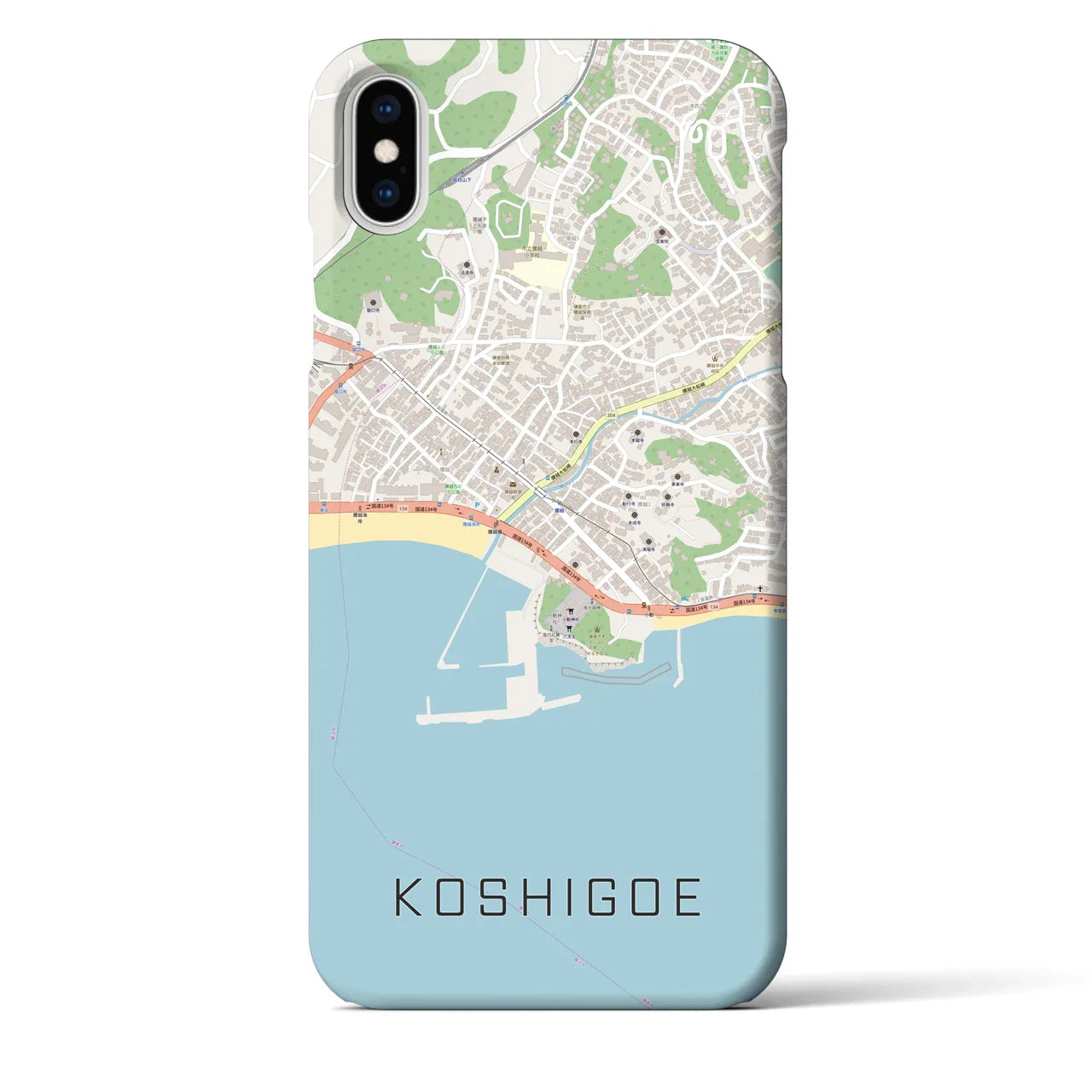 【腰越(神奈川県)】地図柄iPhoneケース(バックカバータイプ)