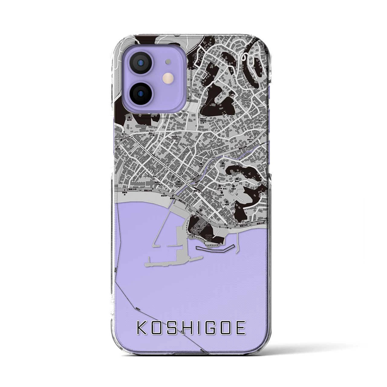 【腰越(神奈川県)】地図柄iPhoneケース(クリアタイプ)