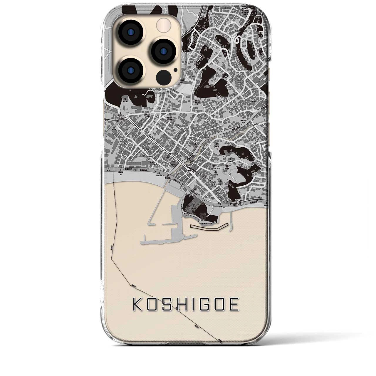 【腰越(神奈川県)】地図柄iPhoneケース(クリアタイプ)