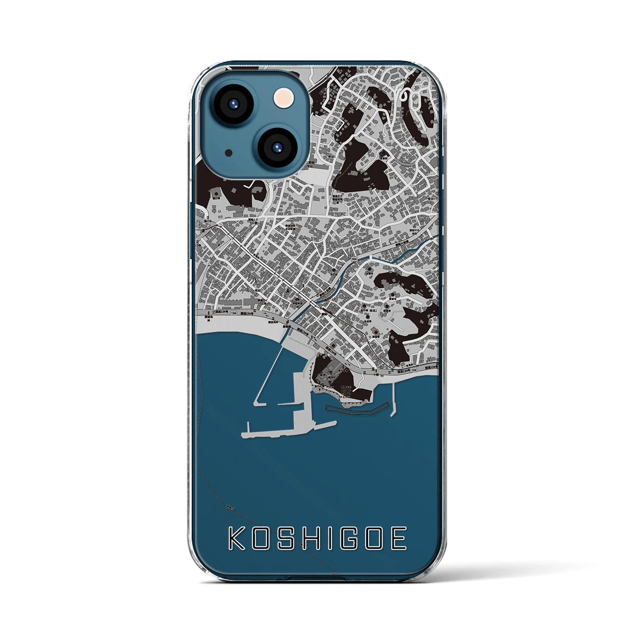 【腰越(神奈川県)】地図柄iPhoneケース(クリアタイプ)
