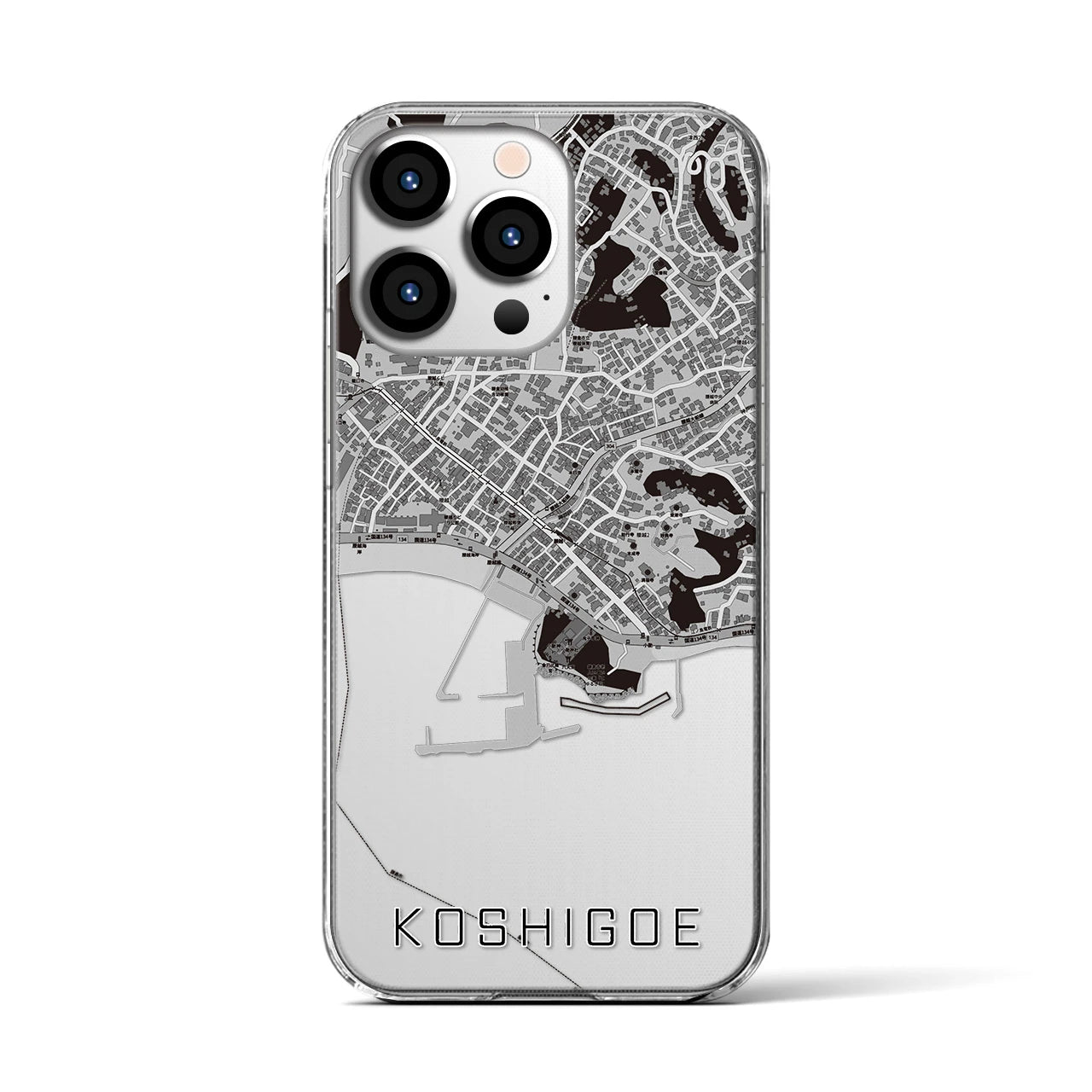 【腰越(神奈川県)】地図柄iPhoneケース(クリアタイプ)