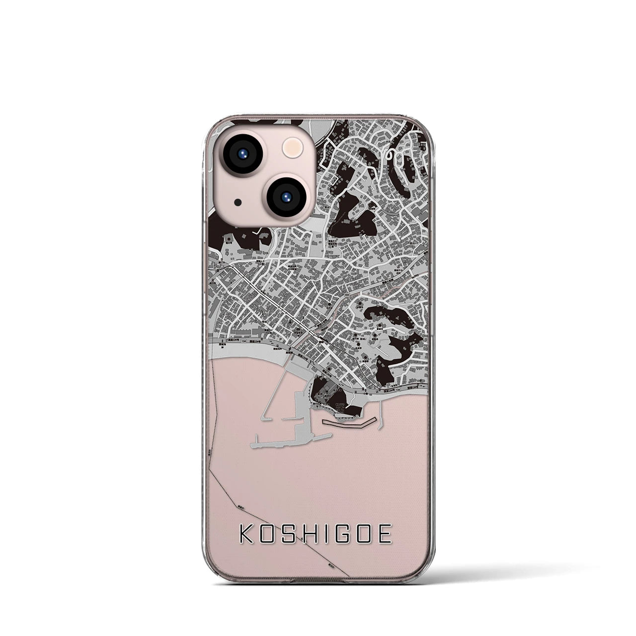 【腰越(神奈川県)】地図柄iPhoneケース(クリアタイプ)