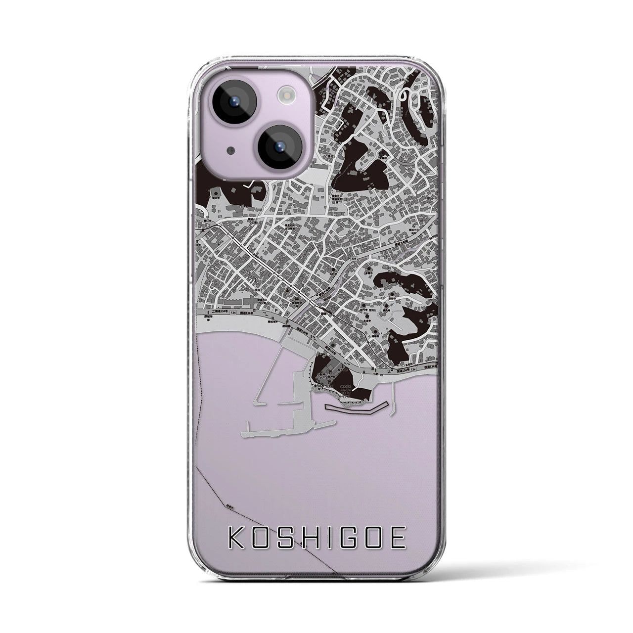 【腰越(神奈川県)】地図柄iPhoneケース(クリアタイプ)