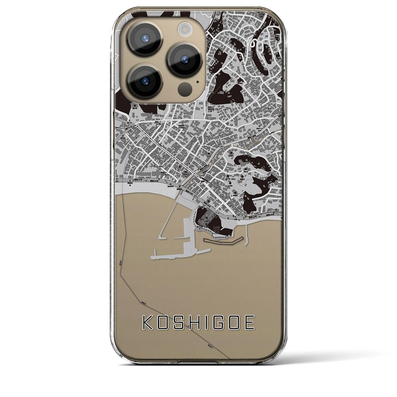 【腰越(神奈川県)】地図柄iPhoneケース(クリアタイプ)