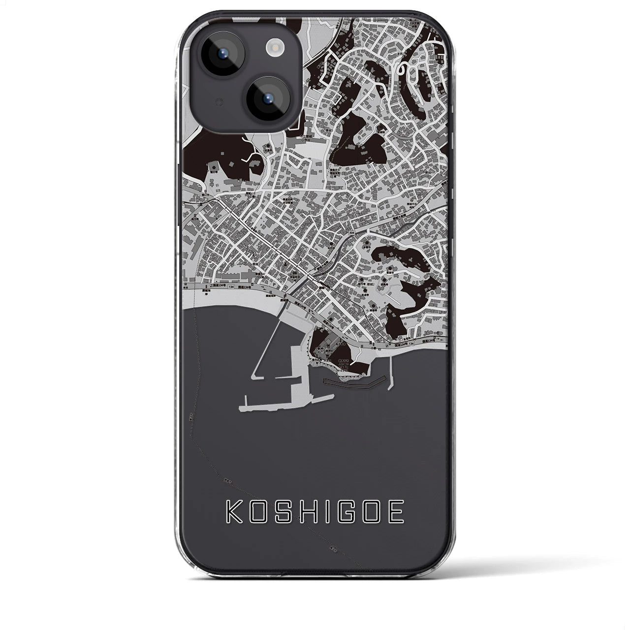 【腰越(神奈川県)】地図柄iPhoneケース(クリアタイプ)