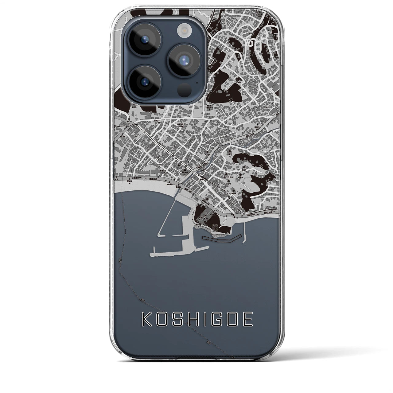 【腰越(神奈川県)】地図柄iPhoneケース(クリアタイプ)