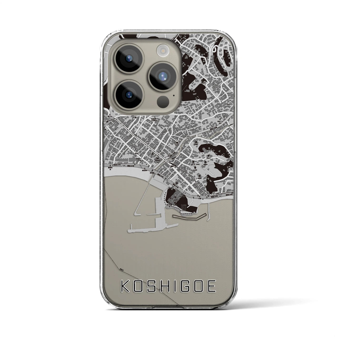 【腰越(神奈川県)】地図柄iPhoneケース(クリアタイプ)