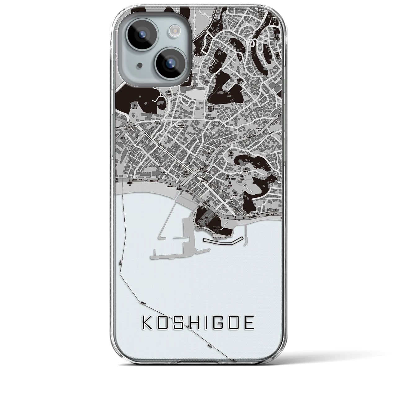 【腰越(神奈川県)】地図柄iPhoneケース(クリアタイプ)