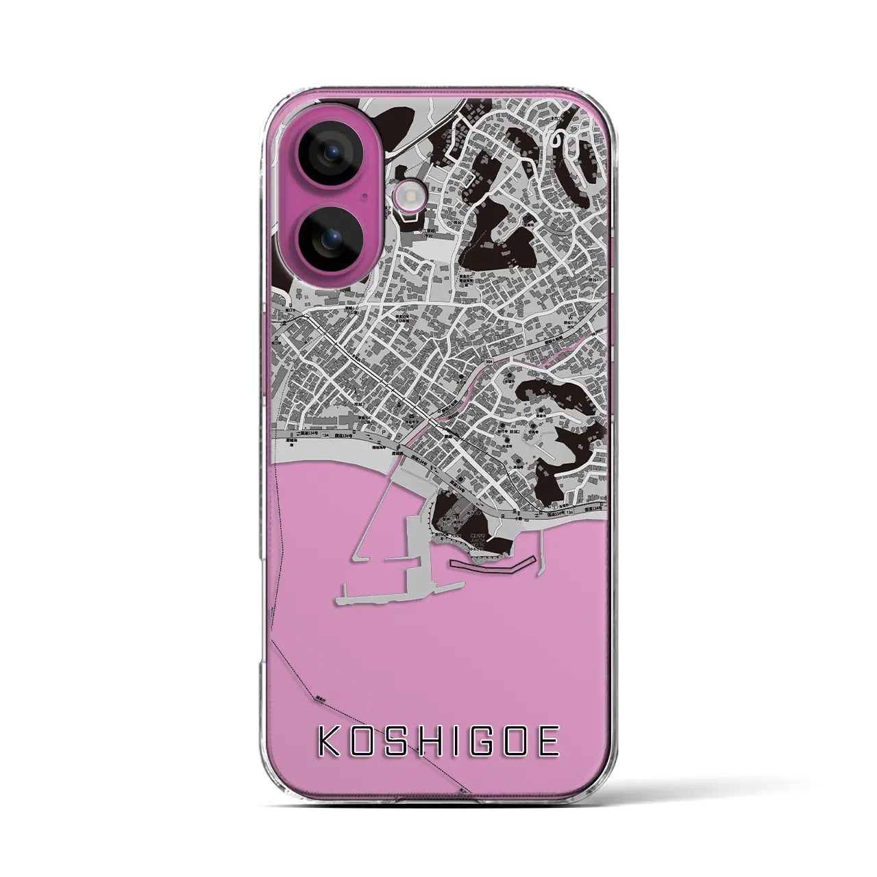 【腰越(神奈川県)】地図柄iPhoneケース(クリアタイプ)