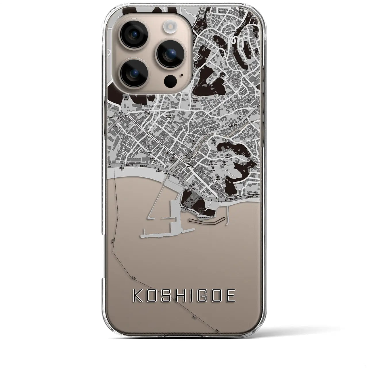 【腰越(神奈川県)】地図柄iPhoneケース(クリアタイプ)