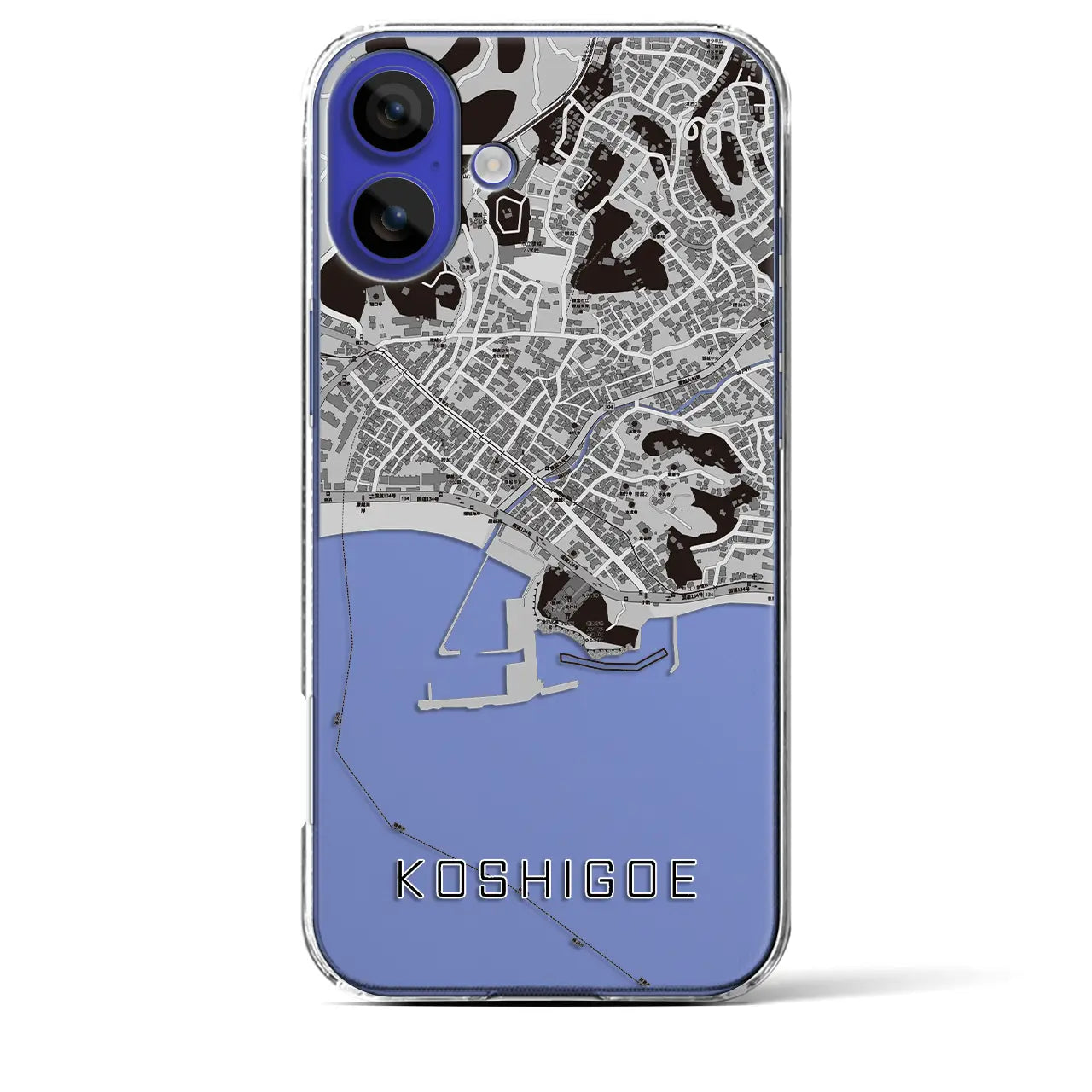 【腰越(神奈川県)】地図柄iPhoneケース(クリアタイプ)