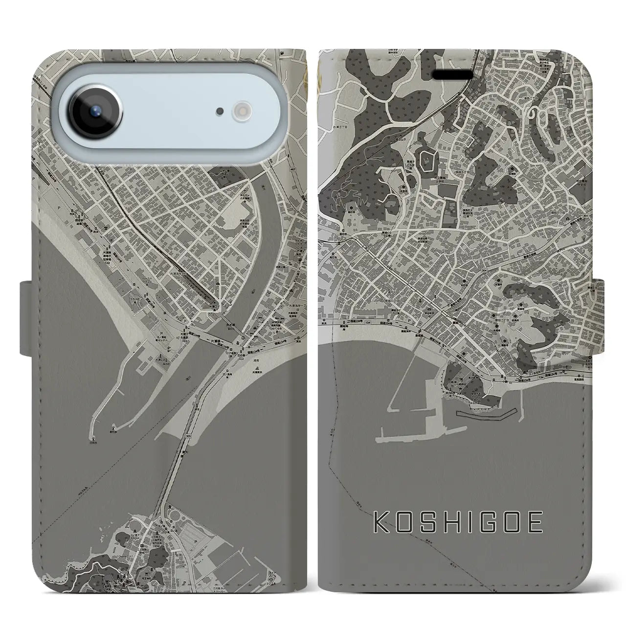 【腰越(神奈川県)】地図柄iPhoneケース(手帳タイプ)