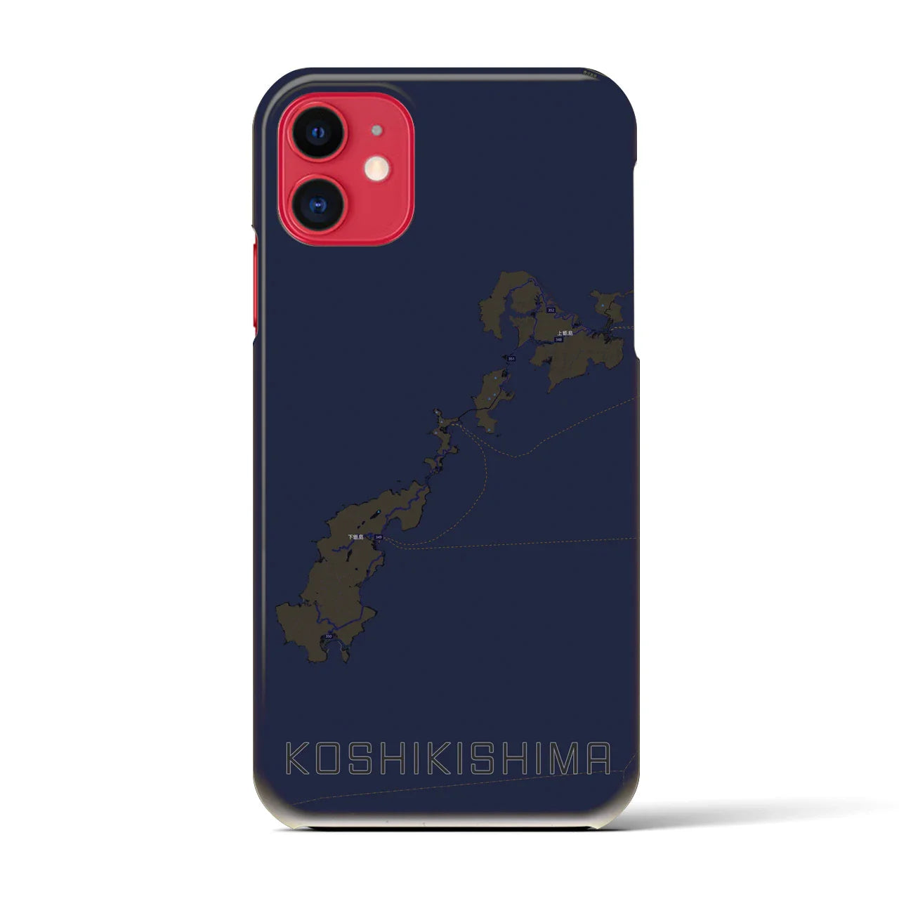 【甑島(鹿児島県)】地図柄iPhoneケース(バックカバータイプ)