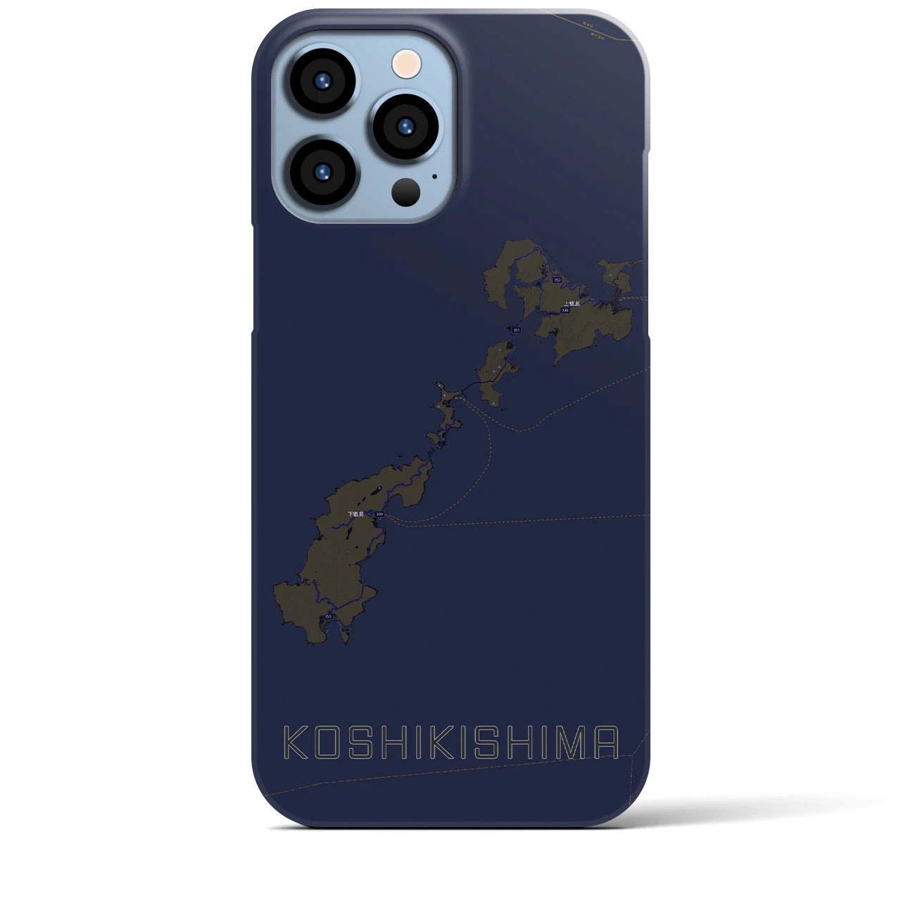 【甑島(鹿児島県)】地図柄iPhoneケース(バックカバータイプ)